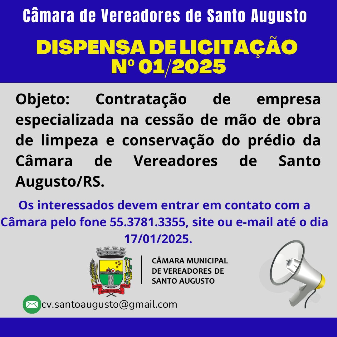 DISPENSA DE LICITAÇÃO Nº 01/2025