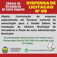 DISPENSA DE LICITAÇÃO Nº 09/2024