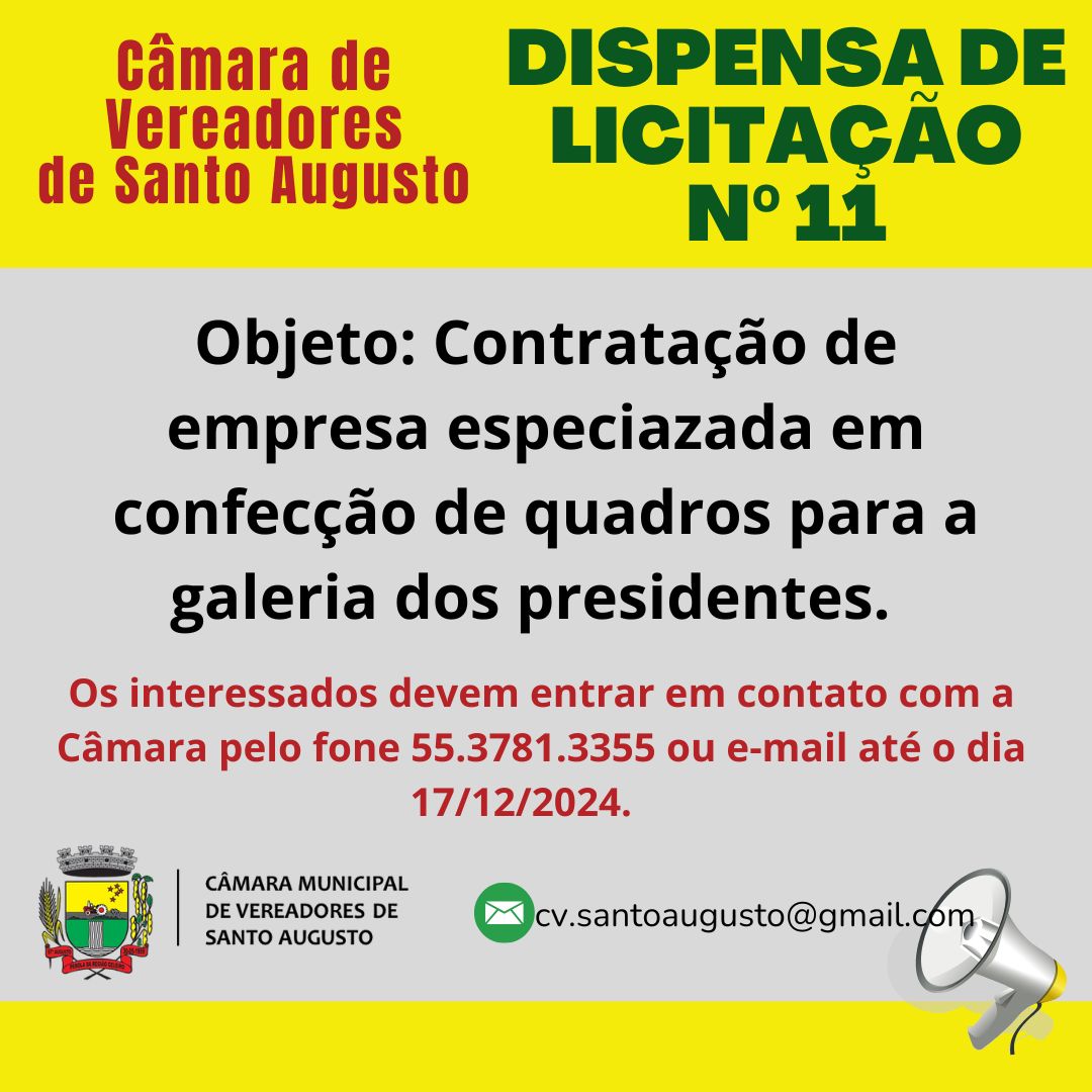 DISPENSA DE LICITAÇÃO Nº 11/2024