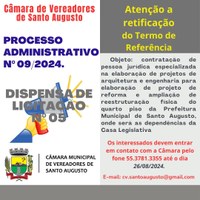 PROCESSO ADMINISTRATIVO Nº 009/2024. RETIFICAÇÃO