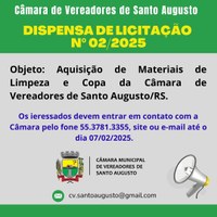 PROCESSO DE DISPENSA DE LICITAÇÃO Nº 002/2025.